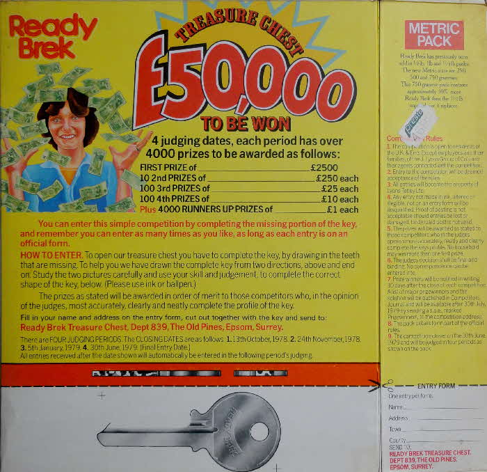 1979 Ready Brek Treasure Chest £50k competition