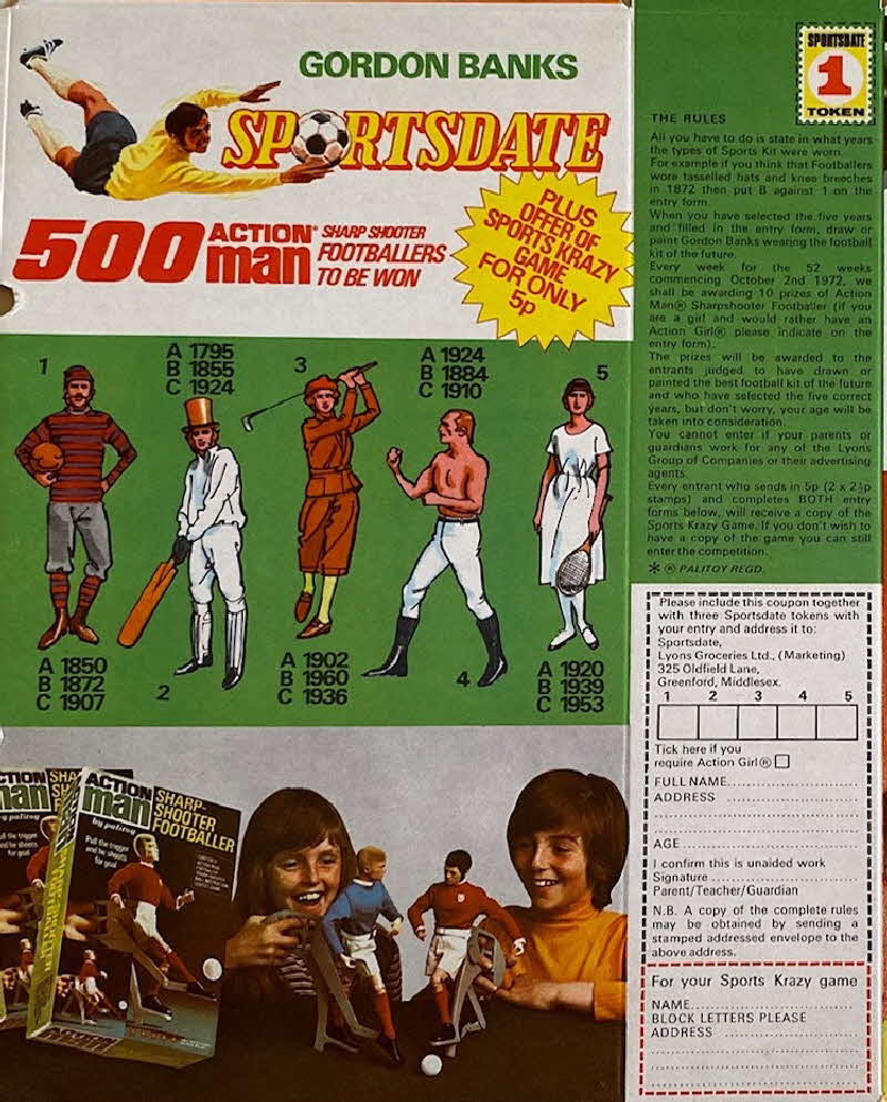1972 Ready Brek Gordon Banks Sports Date