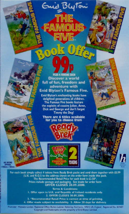 1999 Ready Brek Famous Five Book Offer