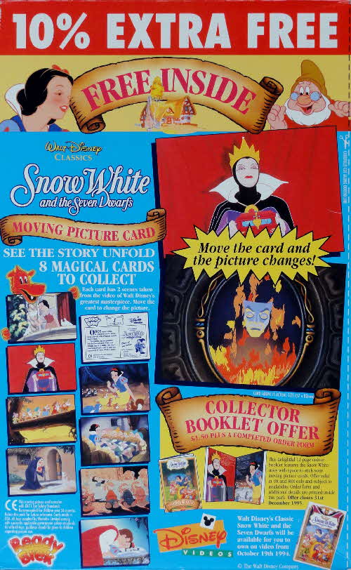 1994 Ready Brek Snow White Moving Cards