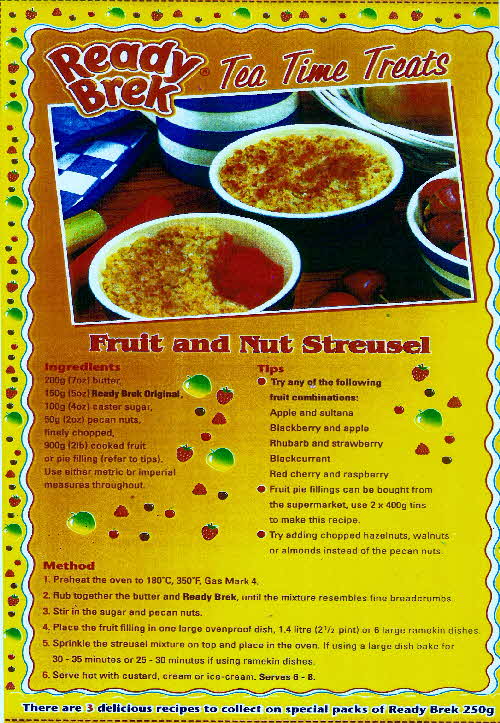 1990s Ready Brek Tea Time Treats - Fruit & Nut Streudel