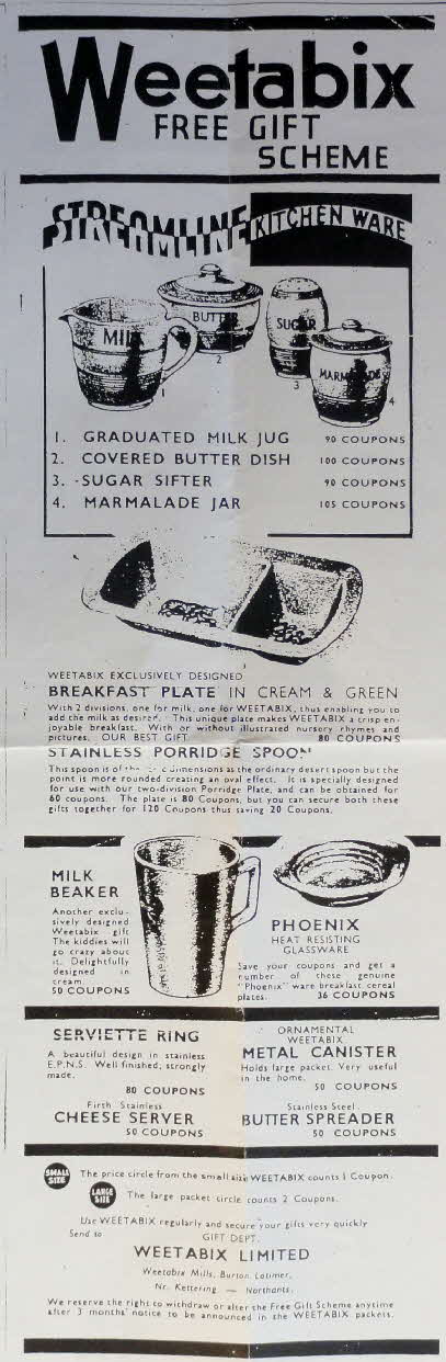 1930s Weetabix Breakfast set1