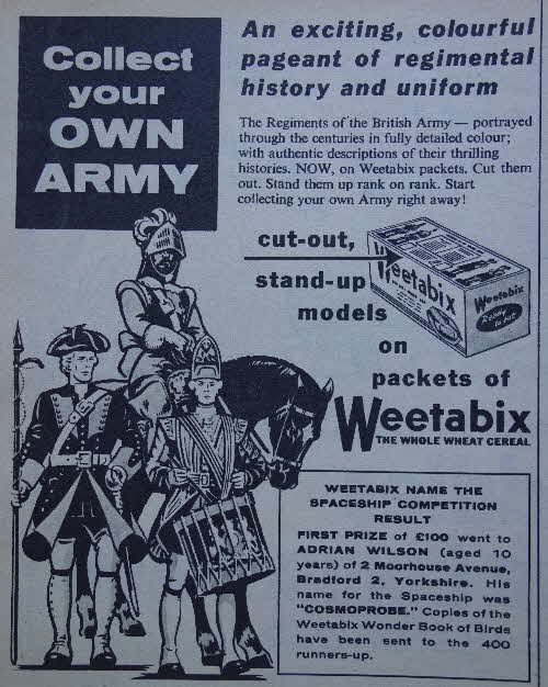 1959 Weetabix Regiments of the British Army ad