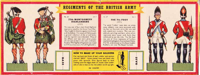 1960s Weetabix Regiments of British Army Set 3