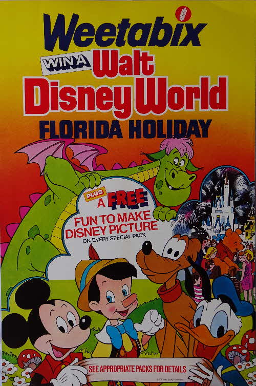 1978 Weetabix Disney Characters Shop Poster