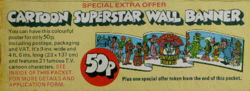 1977 Weetabix Huckleberry Hound's Fantastic Friends Cartoon Superstar Wall Banner offer