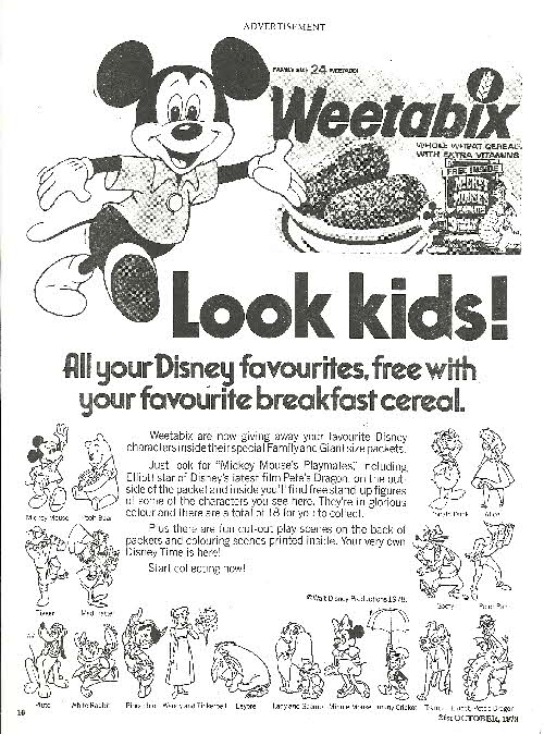 1978 Weetabix Mickey Mouse Playmates
