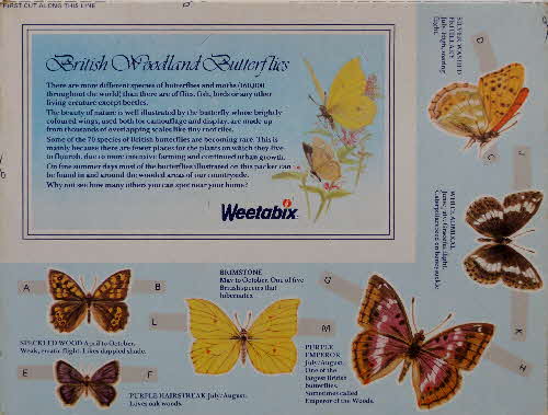 1979 Weetabix Naturecare Picture - British Woodlands Butterflies