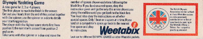 1981 Weetabix Olympic Yachting instructions