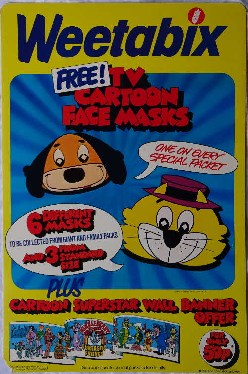 1977 Weetabix Hanna Barbara Face Masks Shop Display1