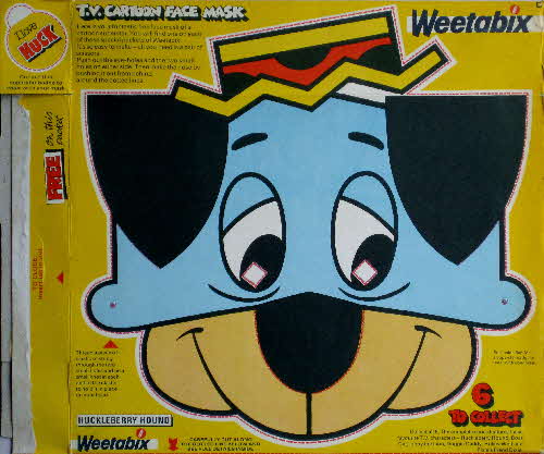 1977 Weetabix TV Cartoon Faces Huckleberry Hound