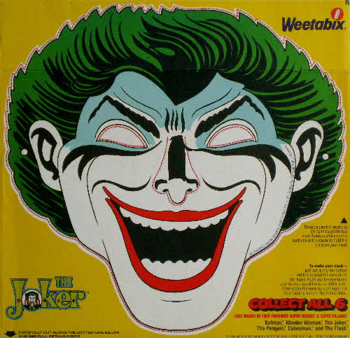 1980 Weetabix Batman Face Mask Joker large