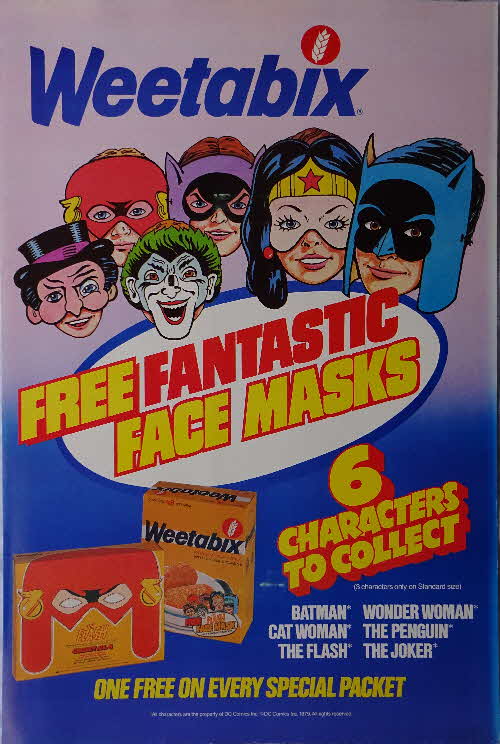 1980 Weetabix Batman Face Masks Shop Poster
