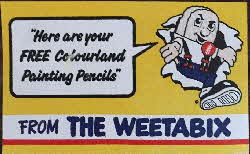 1984 Weetabix Colouring Painting Pencils card