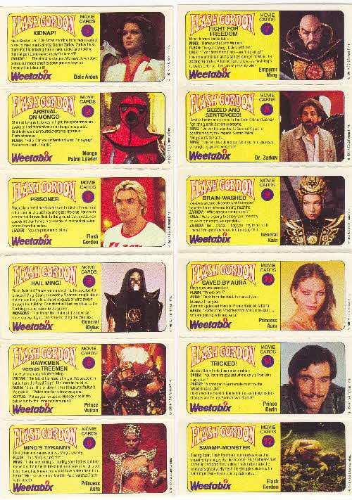 1981 Weetabix Flash Gordon Cards 1back