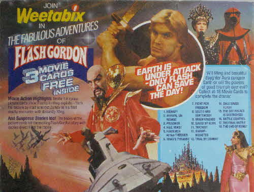 1981 Weetabix Flash Gordon Movie Cards
