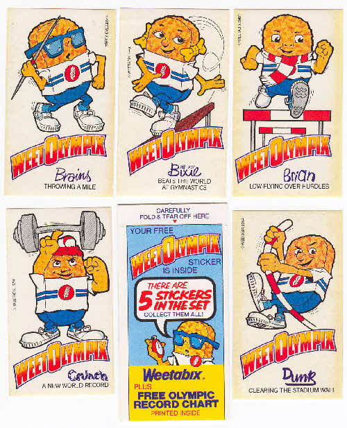 1984 Weetabix Weet Olympix Stickers