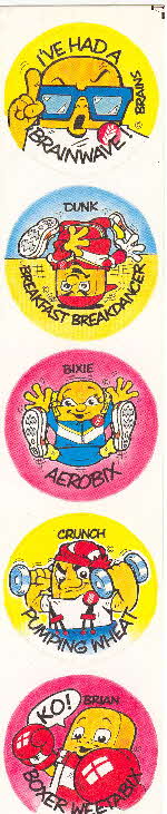 1985 Weetabix club weetagang stickers