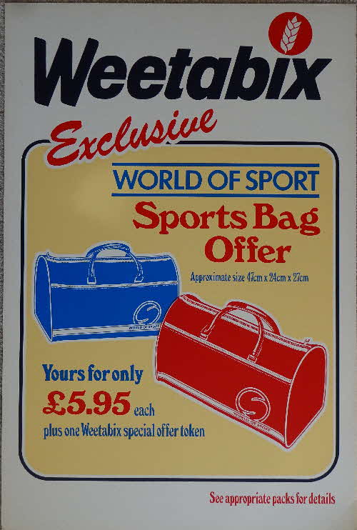 1981 Weetabix World of Sport Bag Offer Shop Poster