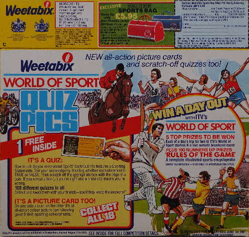 1981 Weetabix World of Sport Quiz Cards (1)