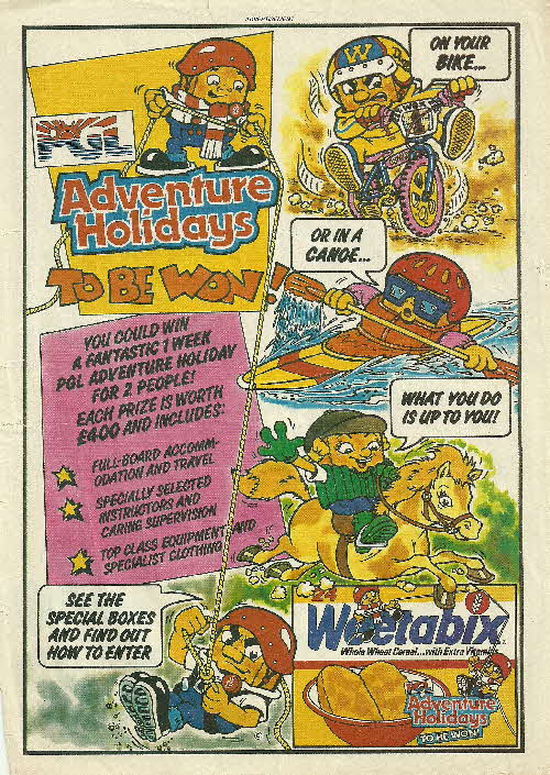 1985 Weetabix Adventure Holiday Competition