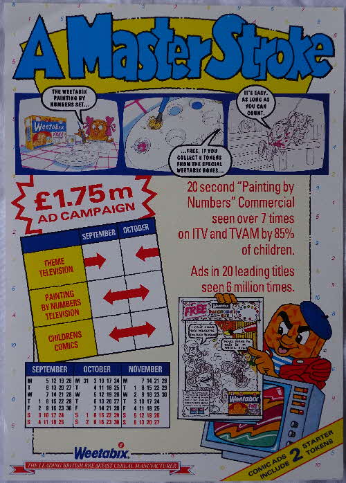 1988 Weetabix Wetagang Paint By Numbers Promotion Planner