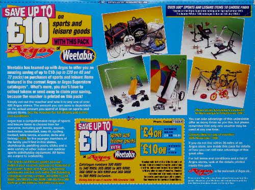 1997 Weetabix Argos £10 savings