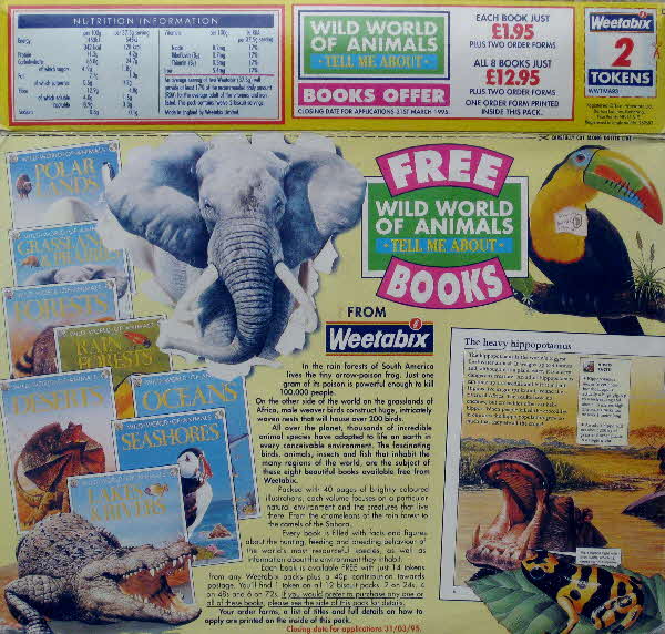 1993 Weetabix Wild World of Animals Books