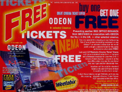 2001 Weetabix Free Cinema tickets