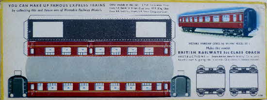 1960s Weetabix Workshop Railway Series 17 Set 2 BR 1st Class Coach