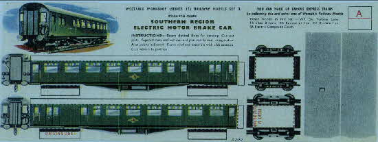 Weetabix workshop series 17 Railway set 3 Southern Region Electric Brake Car