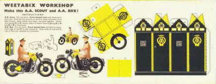 1954 Weetabix Workshop Series 3 AA scout and AA Box (betr)
