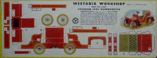 Weetabix workshop series 10 Veteran 1903 Humberette
