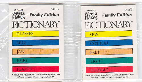 1994 Weetaflakes Pictionary Cards