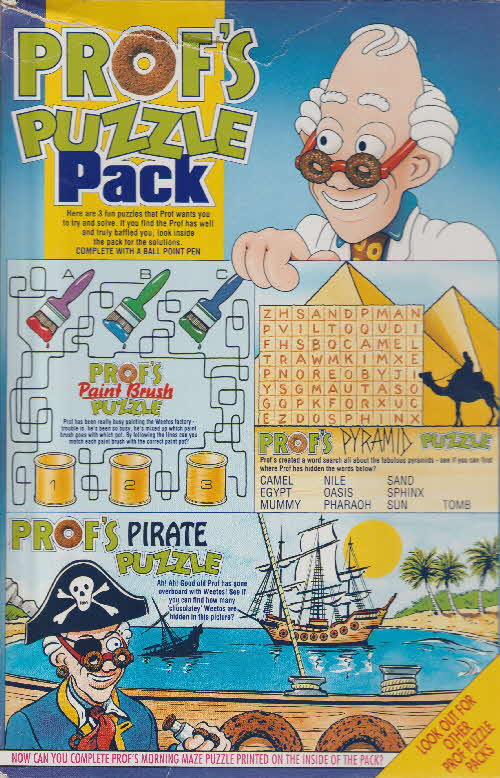 1996 Weetos Profs Puzzle  Pack Packet