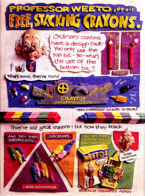 1989 Weetos Stacking Crayons
