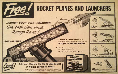 1958 Rocket Planes & Launchers free in Shredded Wheat cereal