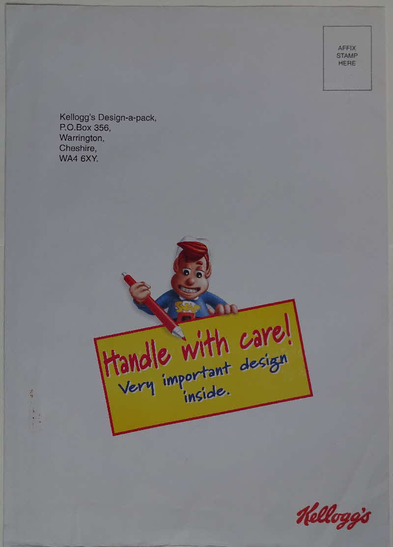 2000 Rice Krispies Design you Own Pack return envelope