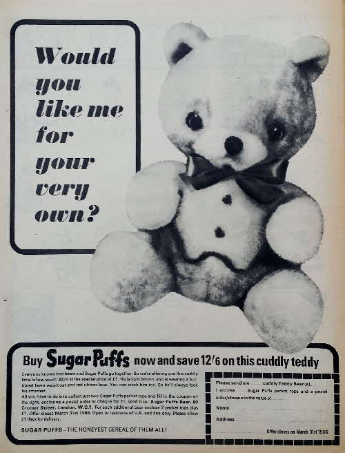 1965 Sugar Puffs Cuddly Bear