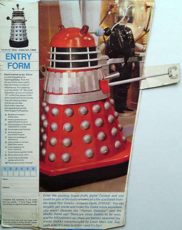 1966 Sugar Puffs Dalek Competition Packet (2)