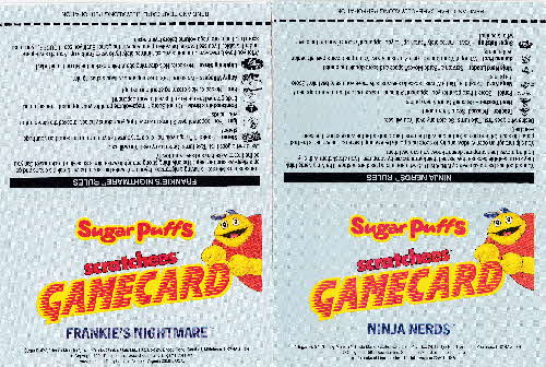 1991 Sugar Puffs Scratchees Game cards open (1)