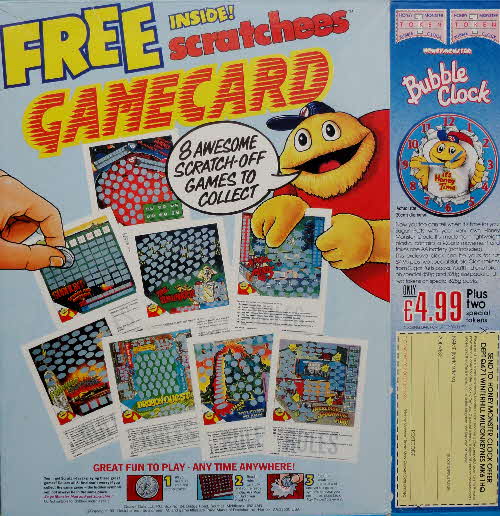 1991 Sugar Puffs Scratchees Gamecard & Bubble Clock