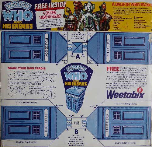 1975 Weetabix Dr Who & Enemies Tardis Pack1