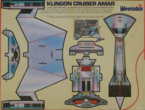 1980 Weetabix Star Trek Action Cards Klingon Cruiser Amar2